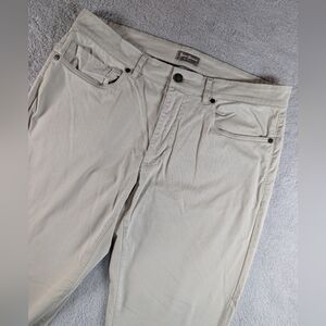 Hickey Freeman Mens Tan Khaki Cotton Blend 5 Pocket Pants 34x30 Straight Leg